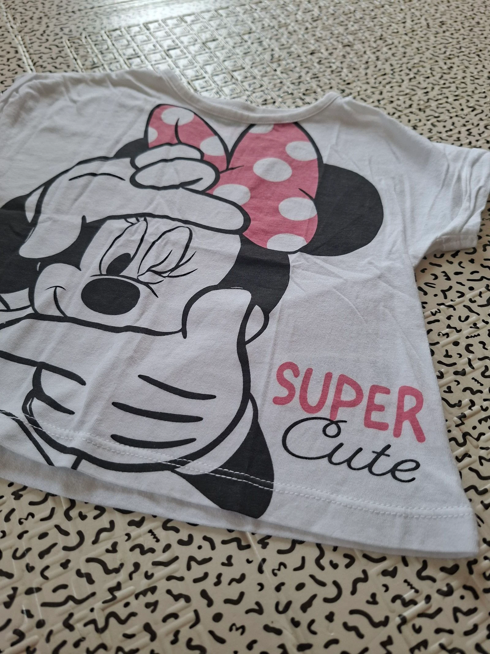 Camiseta Disney Baby Minnie Mouse blanca « Super Cute » 9 meses niña algodón – photo 2